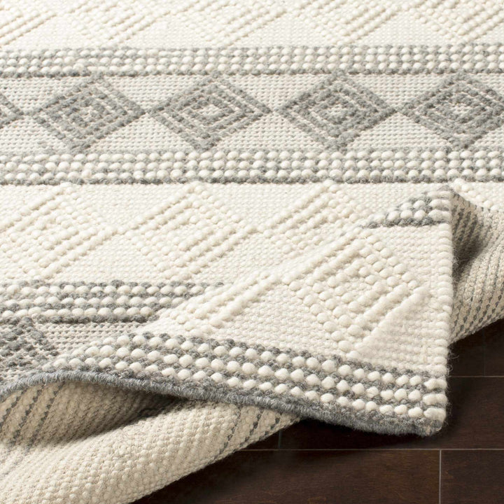 Hand Woven Contemporary Beige and Gray Bohemian Style Carved Design Wool Area Rug - The Rug Decor