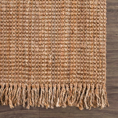 Hand Woven Contemporary Solid Light Brown Natural Fiber Jute Area Rug - The Rug Decor