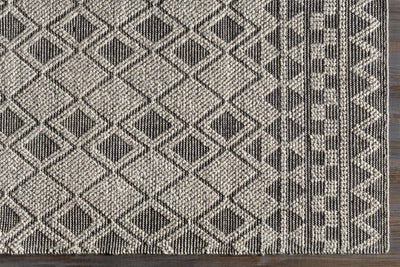 Hand Woven Geometric Black, Beige and Gray Tribal Design Wool Area Rug - The Rug Decor