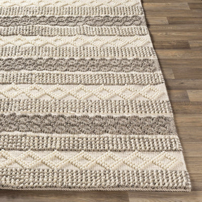 Hand Woven Ivory and Gray Moroccan Bohemian Wool Area Rug - The Rug Decor
