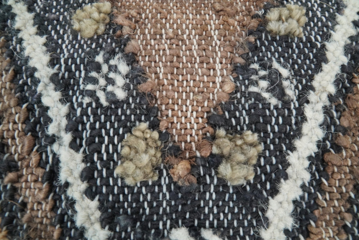 Hand woven Jute and Wool Tribal Accent Pillow, Cushion | PL14 - The Rug Decor