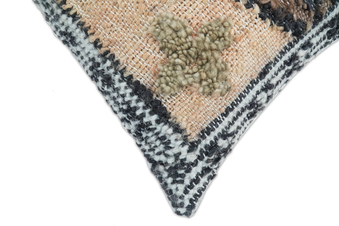 Hand woven Jute and Wool Tribal Accent Pillow, Cushion | PL14 - The Rug Decor