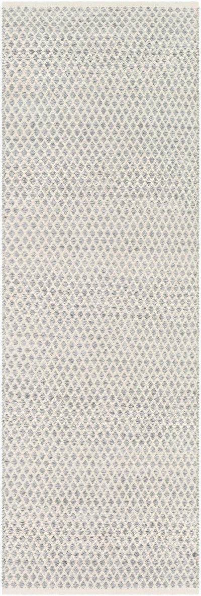 Hand Woven Modern Contemporary Geometrical Ivory and Light Blue Flatweave Area Rug - The Rug Decor