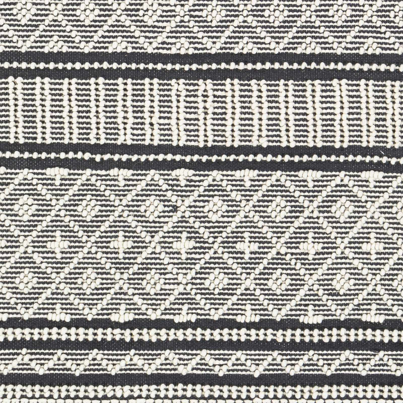 Hand Woven Modern Geometrical Ivory and Charcoal Tassel design Tribal Trellis Wool Area Rug - The Rug Decor