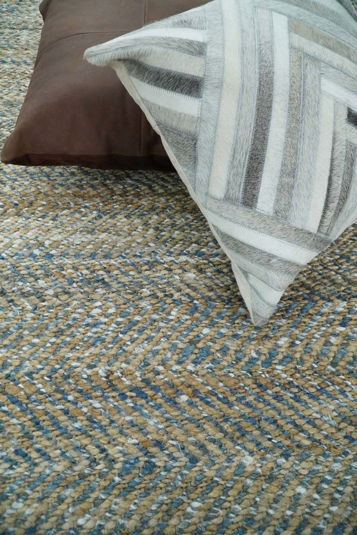 Hand Woven Natural Fiber Gray and Brown Jute and Art Silk Rug | JR9 - The Rug Decor