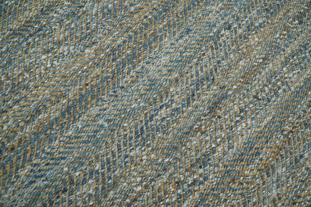 Hand Woven Natural Fiber Gray and Brown Jute and Art Silk Rug | JR9 - The Rug Decor