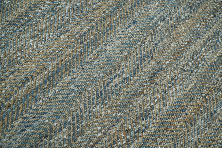 Hand Woven Natural Fiber Gray and Brown Jute and Art Silk Rug | JR9 - The Rug Decor
