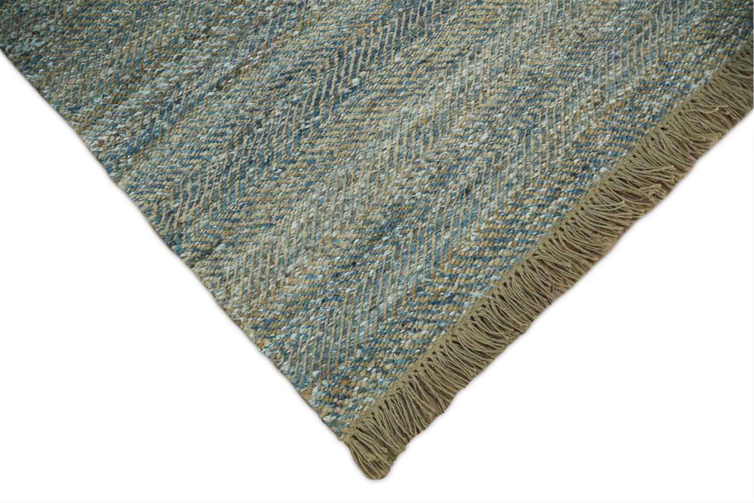 Hand Woven Natural Fiber Gray and Brown Jute and Art Silk Rug | JR9 - The Rug Decor