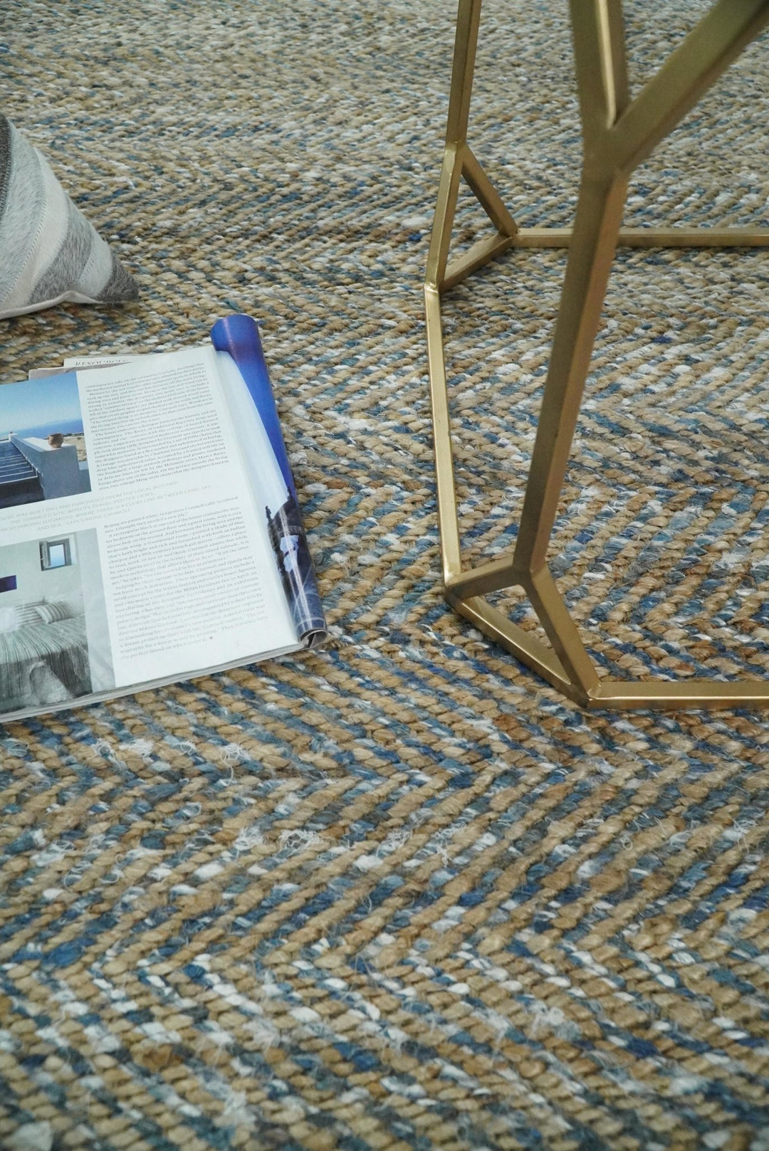 Hand Woven Natural Fiber Gray and Brown Jute and Art Silk Rug | JR9 - The Rug Decor