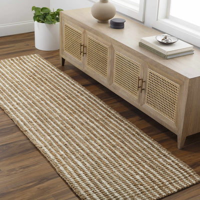 Hand Woven Natural Fiber Linen Texture Ivory and Brown Multi Size Jute Rug - The Rug Decor