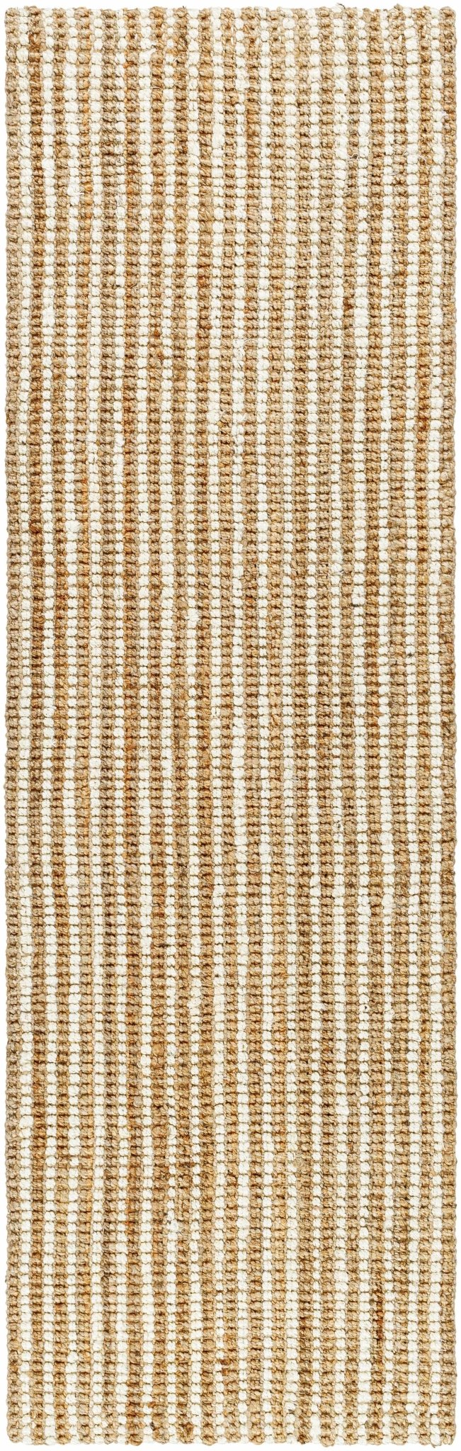Hand Woven Natural Fiber Linen Texture Ivory and Brown Multi Size Jute Rug - The Rug Decor