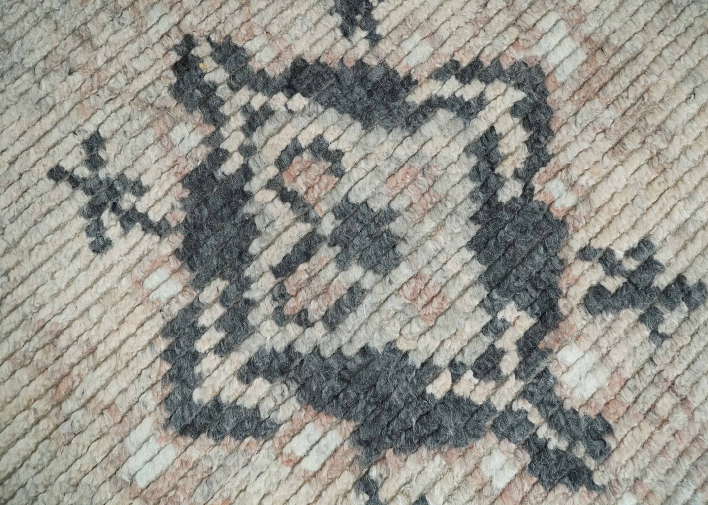 Hand Woven Peach, Beige and Charcoal Rug Made with Blended Wool 5x8, 8x10 and 9x12 | UL31 - The Rug Decor