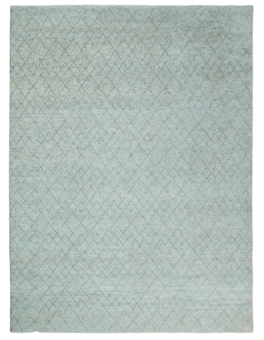 Hand Woven Silver and Gray 9x12 Trellis Moroccan Rug Made with Fine Wool | TRDCP100912 - The Rug Decor