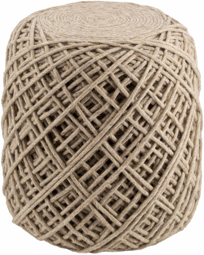 Hand Woven Tan Modern Lykke Design Cylindrical Pouf Perfect for Home Decor - The Rug Decor