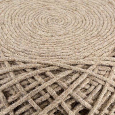 Hand Woven Tan Modern Lykke Design Cylindrical Pouf Perfect for Home Decor - The Rug Decor
