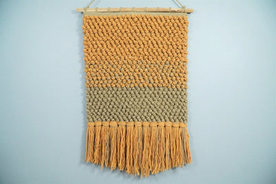 Hand Woven Wool Tapestry Gold and Camel Bohemian Modern Wall Hanging | WH10 - The Rug Decor