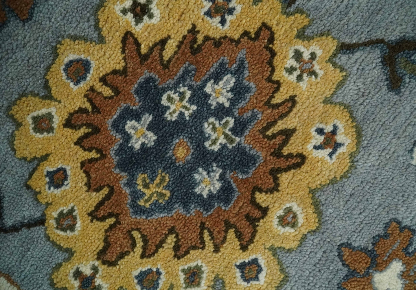 Handmade 2x3, 3x5, 5x8, 6x9, 8x10 and 9x12 Vintage Persian Oushak Design Silver, Rust and Beige wool Area Rug | TRD6445 - The Rug Decor