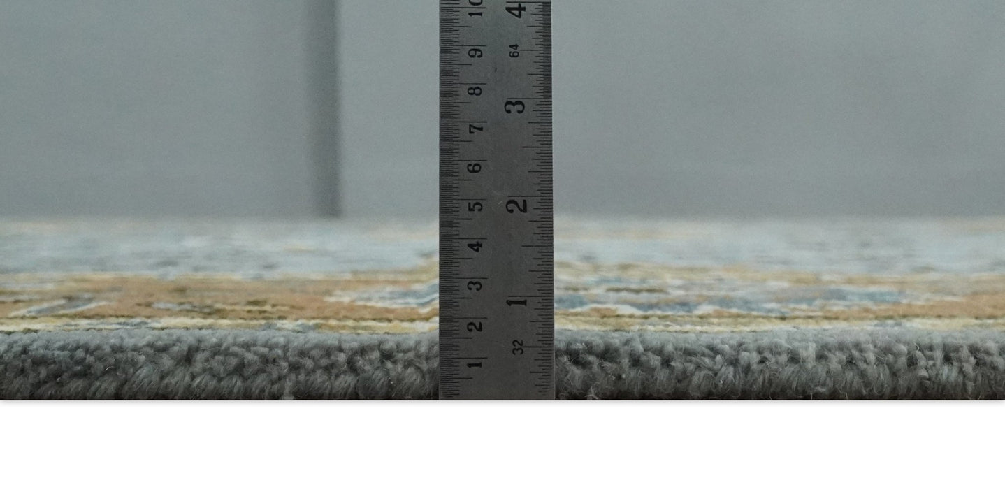 Handmade 2x3, 3x5, 5x8, 6x9, 8x10 and 9x12 Vintage Persian Oushak Design Silver, Rust and Beige wool Area Rug | TRD6445 - The Rug Decor