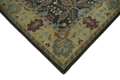 Handmade 5x8 Classic Vintage Design Brown and Beige wool Area Rug | TRDCP120 - The Rug Decor