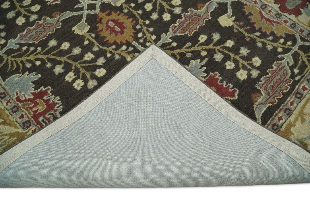 Handmade 5x8 Classic Vintage Design Brown and Beige wool Area Rug | TRDCP120 - The Rug Decor