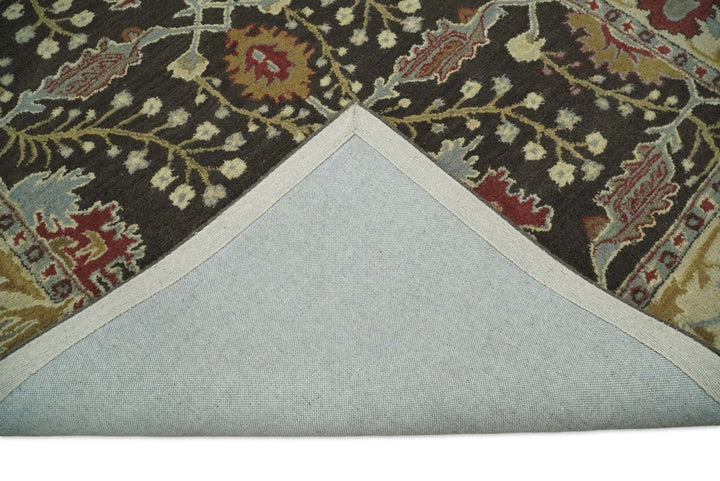 Handmade 5x8 Classic Vintage Design Brown and Beige wool Area Rug | TRDCP120 - The Rug Decor