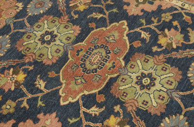 Handmade 5x8 Rust and Blue Heriz Serapi Runner made with fine wool | SRP06 - The Rug Decor