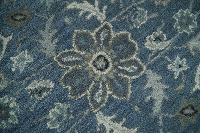 Handmade 5x8 Traditional design Rug made with Blue and Silver fine wool | TRDCP11958 - The Rug Decor
