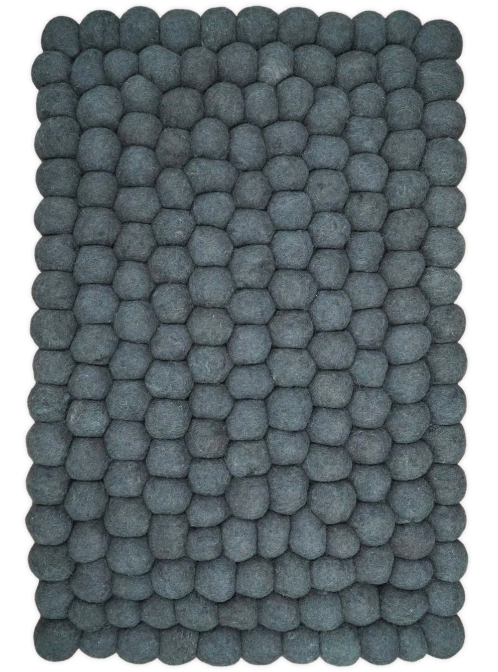 Handmade Felted Round Pebbles 2x3 Gray Charcoal 100% Wool Rug | PB1 - The Rug Decor
