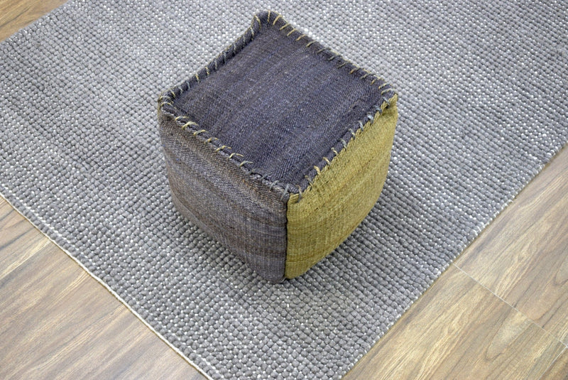 Handmade Pouf - Comfortable Chair or Footrest - Charcoal | TRD103 - The Rug Decor