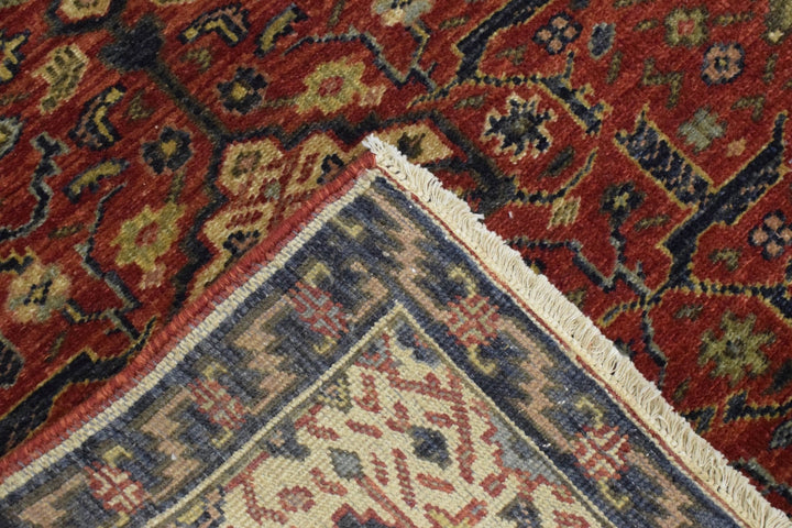 Handmade Rust and Blue Heriz Serapi Runner made with fine wool | SRP02 - The Rug Decor