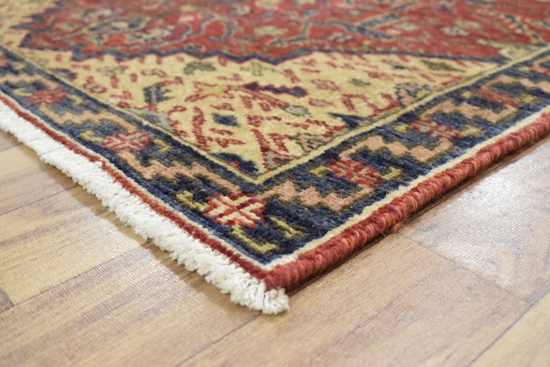 Handmade Rust and Blue Heriz Serapi Runner made with fine wool | SRP02 - The Rug Decor