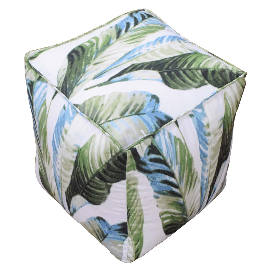 Handmade Tropical Design Outdoor and Indoor Ottoman Pouf - Footstool, Comfortable Chair or Footrest - The Rug Decor