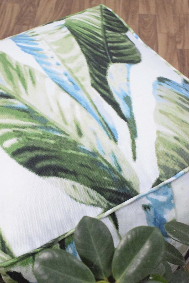 Handmade Tropical Design Outdoor and Indoor Ottoman Pouf - Footstool, Comfortable Chair or Footrest - The Rug Decor