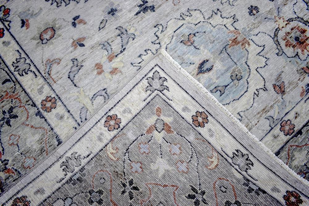 Handmade Vintage 8x10 Antique Muted Silver Persian Wool Area Rug | TRD2354810 - The Rug Decor