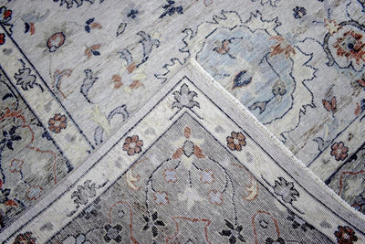 Handmade Vintage 8x10 Antique Muted Silver Persian Wool Area Rug | TRD2354810 - The Rug Decor
