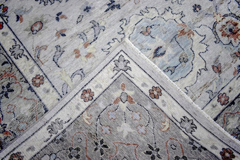 Handmade Vintage 8x10 Antique Muted Silver Persian Wool Area Rug | TRD2354810 - The Rug Decor