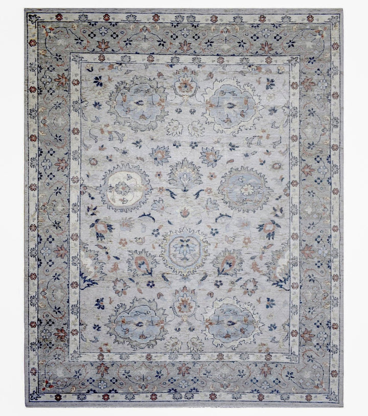 Handmade Vintage 8x10 Antique Muted Silver Persian Wool Area Rug | TRD2354810 - The Rug Decor
