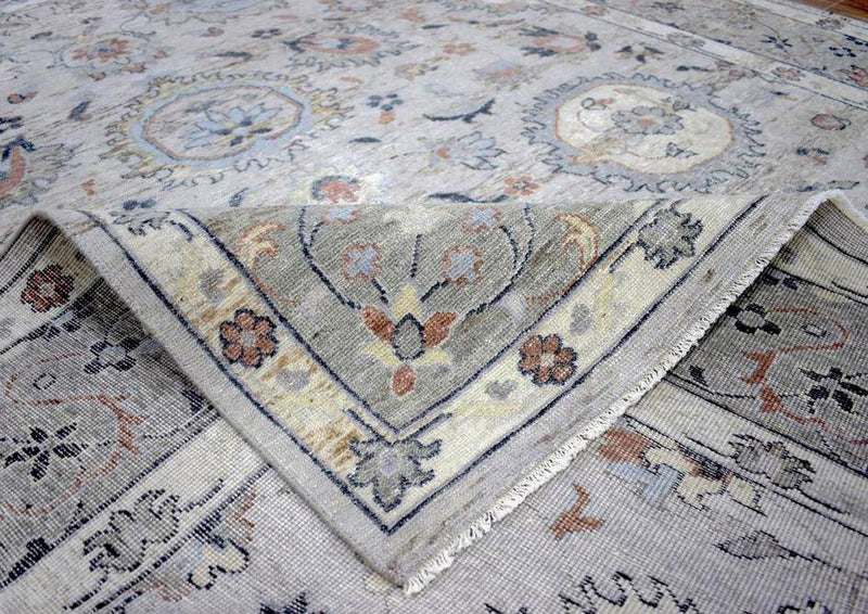 Handmade Vintage 8x10 Antique Muted Silver Persian Wool Area Rug | TRD2354810 - The Rug Decor