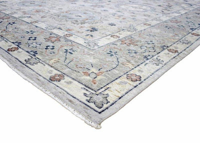 Handmade Vintage 8x10 Antique Muted Silver Persian Wool Area Rug | TRD2354810 - The Rug Decor