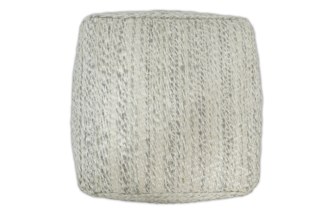Handmade Viscose Pouf- Comfortable Chair or Footrest - Natural | TRD110 - The Rug Decor