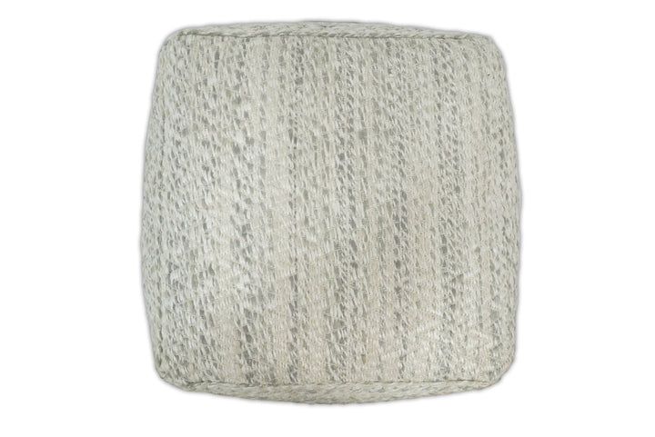 Handmade Viscose Pouf- Comfortable Chair or Footrest - Natural | TRD110 - The Rug Decor