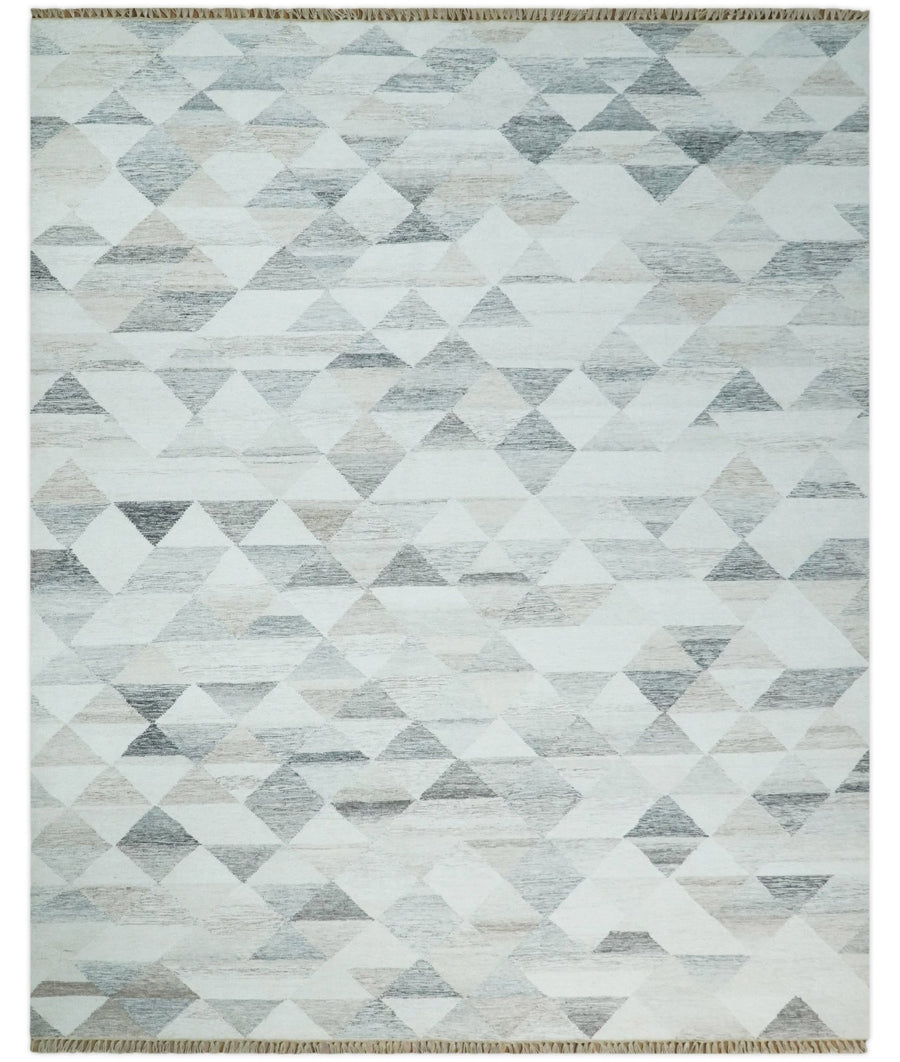 Ivory and Gray Boho Kilim Rug made with Fine Wool Blend | SE5 - The Rug Decor