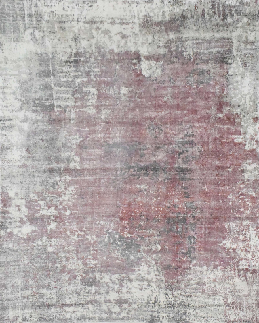 Ivory and Red Handmade Area Rug Made With Fine Viscose | Loop Pile - The Rug Decor