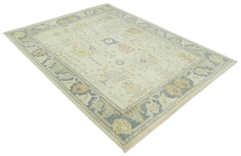 Ivory, Beige and Gray 8x10, 6x9, 4x6 Hand Knotted Traditional Persian Oushak Wool Rug | AC4 - The Rug Decor