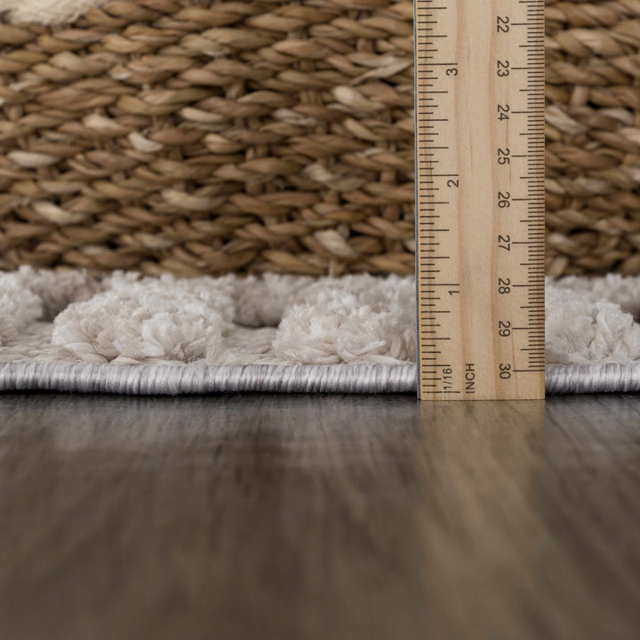 Ivory, Brown and charcoal Flatwoven Knit design Geometrical Carved Texture Area Rug - The Rug Decor