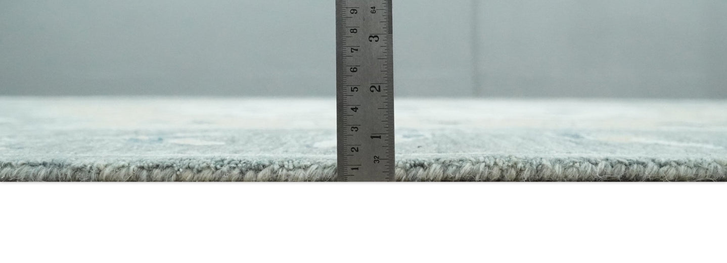 Ivory, Camel and Blue 3x5, 5x8, 6x9 and 8x10 Hand Tufted Medallion Wool Area Rug - The Rug Decor