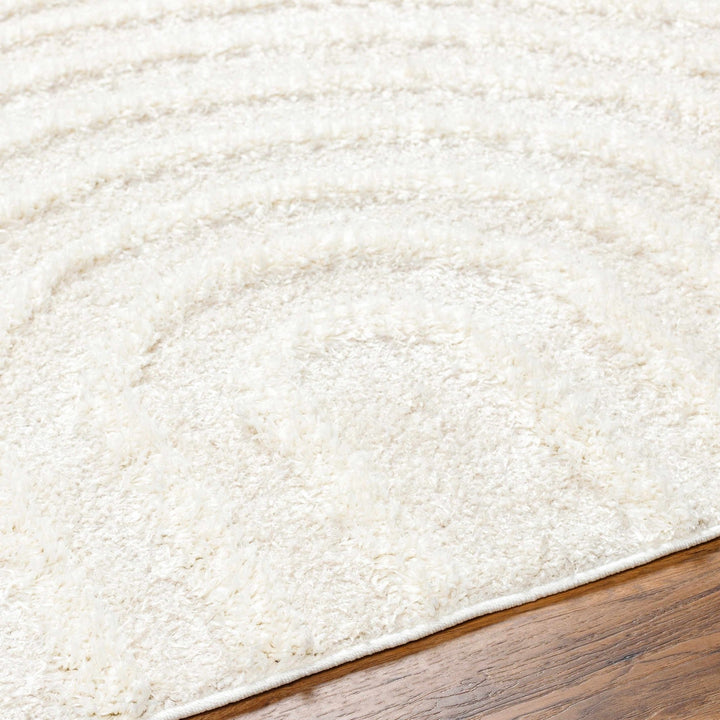 Ivory Modern Geometrical High Low Texture Plush Pile Moroccan Style area Rug - The Rug Decor