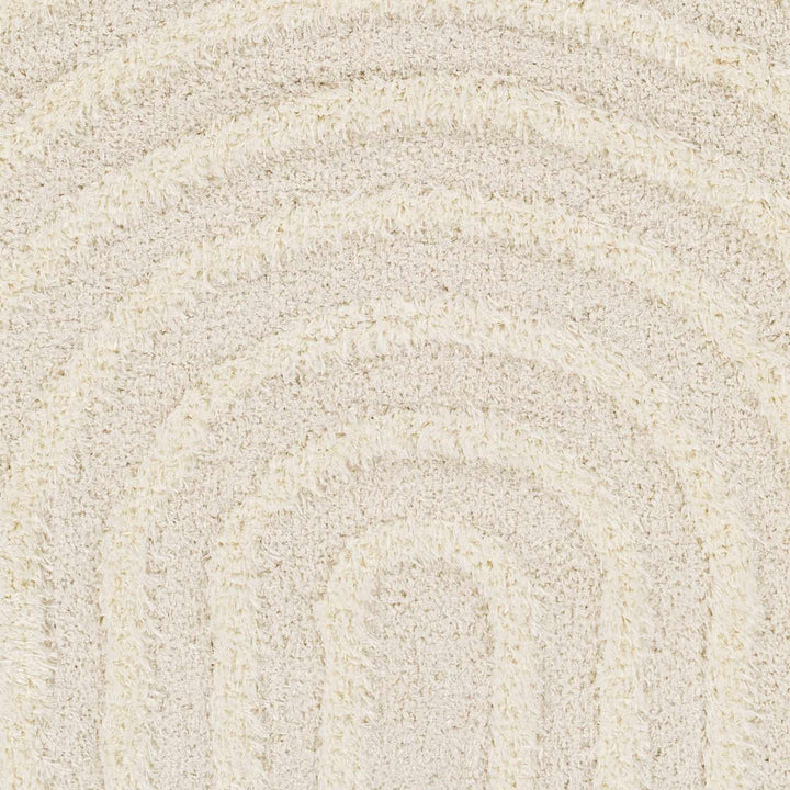 Ivory Modern Geometrical High Low Texture Plush Pile Moroccan Style area Rug - The Rug Decor