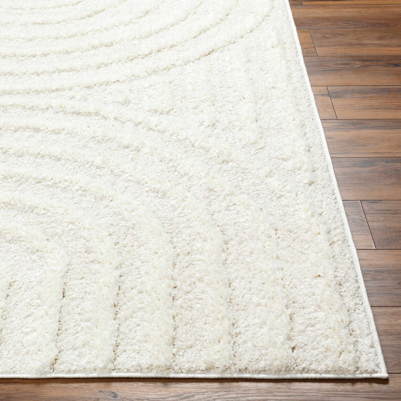 Ivory Modern Geometrical High Low Texture Plush Pile Moroccan Style area Rug - The Rug Decor