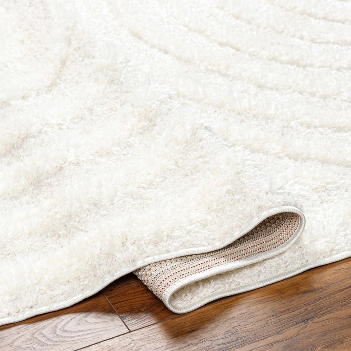 Ivory Modern Geometrical High Low Texture Plush Pile Moroccan Style area Rug - The Rug Decor